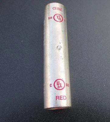 Empalme de compresión de barril largo de cobre Morris 350MCM rojo 94532   Foto 1 de 4