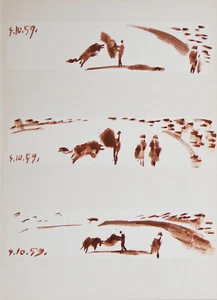 Picasso "Picador" Bullfighting Toros y Toreros 3 Scene Offset Lithograph 1961 - Picture 1 of 1