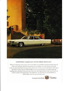Cadillac Print Ad 1965 4 Dr. Couple Dressed For Evening Out - Picture 1 of 1