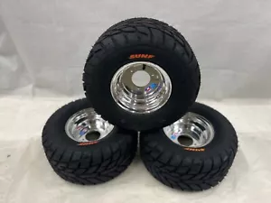 Honda ATC 70 DWT Front and Rear Wheels Rims Sunf A021  Street Tires 18" - Picture 1 of 12