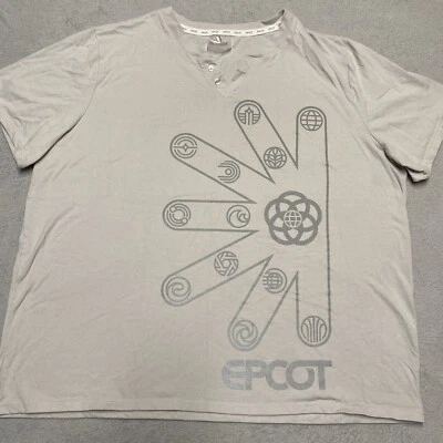 Camisa Disney Epcot Henley Adulto XXL Gris Manga Corta Logotipos Armoniosos Foto 1 de 4