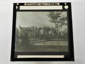 Antike s/w Glas magische Laterne Dia Tunbridge Wells Kent St Johns Rec Ground - Bild 1 von 3