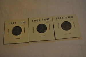 This 1943 P, D & S 1C Lincoln Cent - Picture 1 of 8