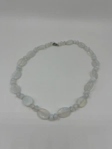 Natural Moonstone Gemstone Oval and Rondelle Beaded Necklace - Picture 1 of 1