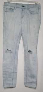 American Eagle Jeans Womens Sz 8 Light Blue Stretch Pants Skinny Distressed - Picture 1 of 16