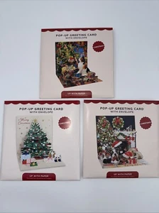 Up With Paper Lot Of 3 Holiday Pop-Up Christmas Cards- Combo - ($30) Great Deal! - Picture 1 of 8