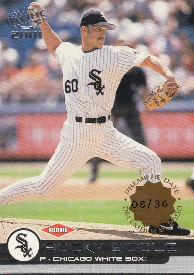ROCKY BIDDLE /36 PACIFIC ROOKIE PREMIERE DATE PARALLEL RC WHITE SOX #462 2001 - Image 1 of 1