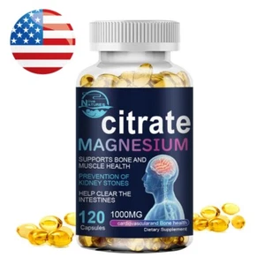 NATURE'S LIVE Magnesium Citrate 1000mg, 60 Servings, 120 Capsules -Vegetarian - Picture 1 of 9