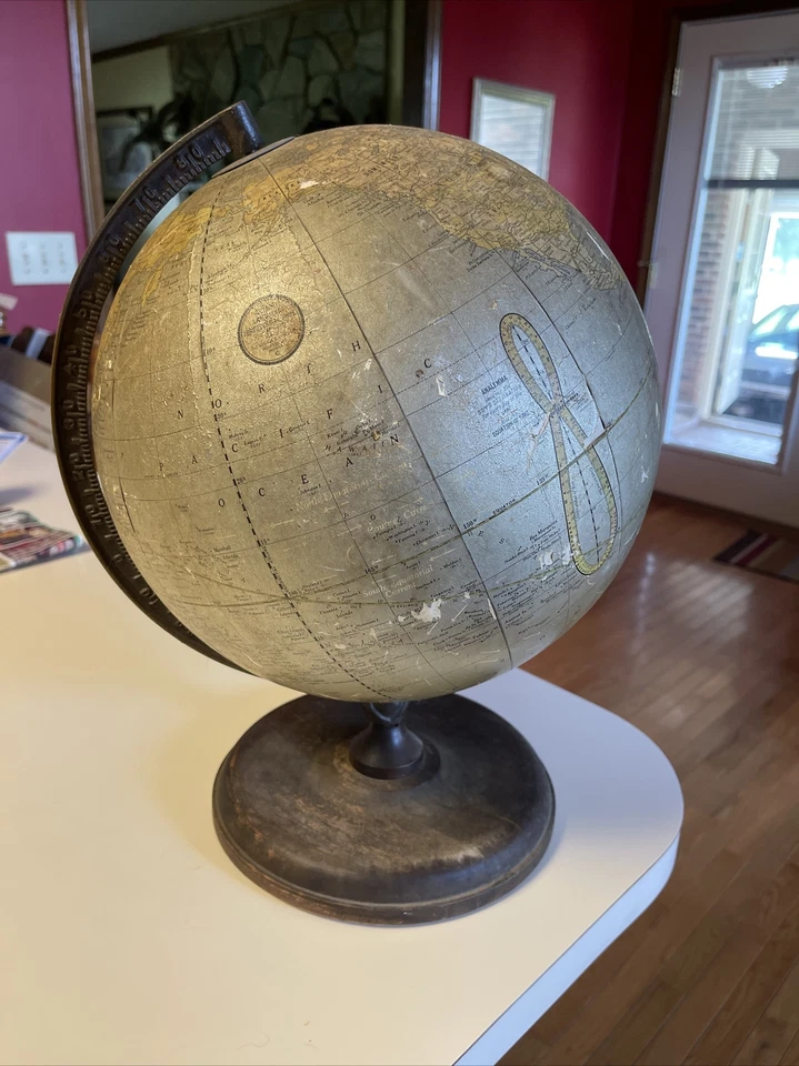 Cram’s 12" Unrivaled Terrestrial Globe; By George F. Cram Co. Ind. PRICE SLASHED - Image 1 of 4