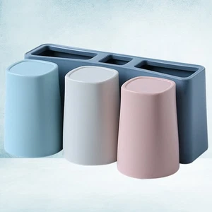  1 Set Plastic Toothbrush Rack Suction Wall Toothbrush Holder Toothpaste Holder - Picture 1 of 11