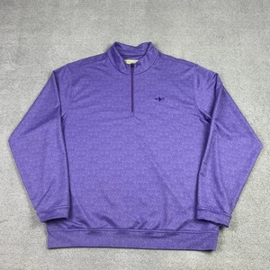 Donald Ross 1/4 Zip Mens XL Purple Tonal Floral Print Performance Stretch Logo - Picture 1 of 8