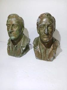 3" PRESIDENT FRANKLIN D. ROOSEVELT Bust Metal BRONZE? WARM SPRINGS Made In JAPAN - Picture 1 of 14