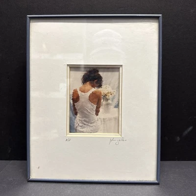 Framed Matted Signed Print  Photographer Impressionistic John Galbo  Mary Woman - Image 1 of 4