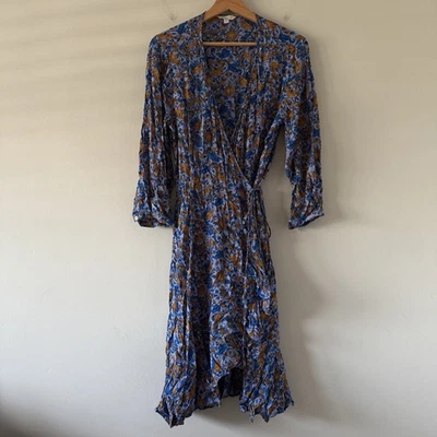 Lucky Brand Wrap Dress Size Large Floral Flowy Cottage Coquette Farm Feminine - Image 1 of 4