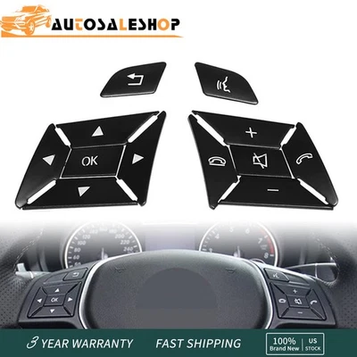 1PC Black Steering Wheel Trim Button For Mercedes Benz E300 E400 E350 2012-2016 Foto 1 de 4