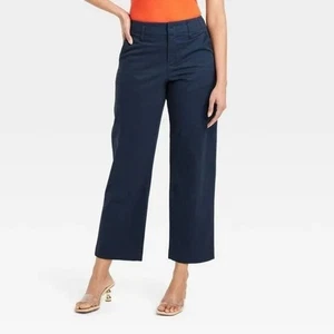 A New Day NWT Navy Women's High Rise Chino Pants Size 4R - Picture 1 of 12