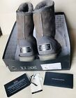 Australia Luxe Collective Gray Suede Shearling Cosy Short Sheepskin Boots Sz 8