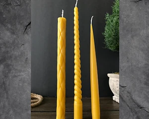 Twisted Candle Spiral Candle Taper Candles 100% Natural Beeswax Candles Gift - Picture 1 of 26