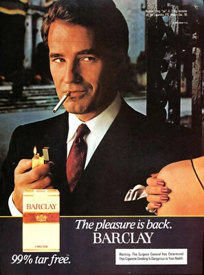 Anuncio de cigarrillo Barclay #3 raro 1982 vintage agotado  Foto 1 de 2