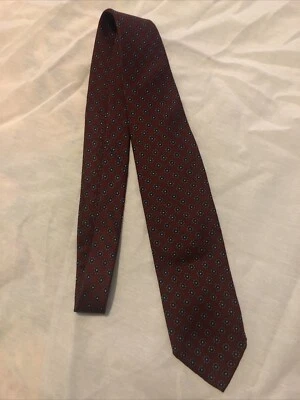 Corbata vintage Robert Talbots seda borgoña diseño redondo para hombre hecha a mano en Inglaterra Foto 1 de 4