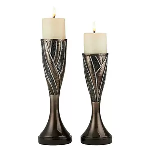 Lelei Home Décor Floral Kerzenständer (2er Set) Silber K-4293C - Bild 1 von 1