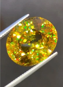 4.25 Ct Natural Full Fire Sphene Titanite Oval Cut Gemstone For Jewelry - Picture 1 of 5