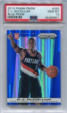 2013-14 Panini Prizm Prizms Blue Refractor 283 C J McCollum Rookie PSA 10 GEM MT