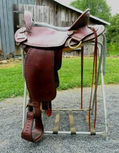 Western Endurance saddle 16'' Eco leather color mahogany on drum dye finished - Picture 1 of 4