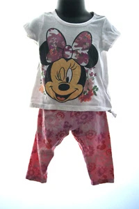 Toddlers Outfit by Minni Mouse Size 3T white  top and multicolored Pants - Picture 1 of 18