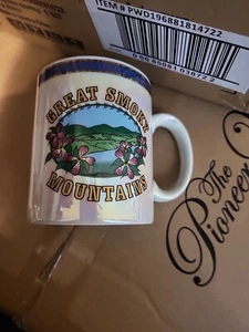 Vtg Lustreware Great Smoky Mountains Souvenir Ceramic Coffee Mug Cup EUC - Picture 1 of 7