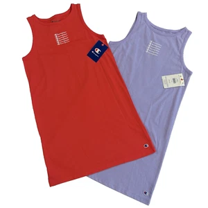 Champion Logo Tank Dress Solid Purple & Red - Lot of 2 Girls Large 14 NWT NEW - Picture 1 of 14