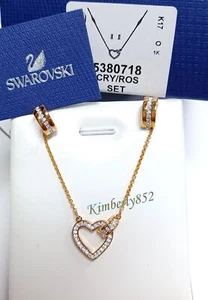 Swarovski Lovely Set Interlocking Heart/Circle Shape Crystal Authentic 5380718 - Picture 1 of 9