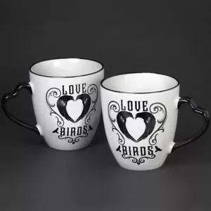 Love Birds Rabe Becher Set von Alchemy Gothic Halloween Goth - Bild 1 von 2