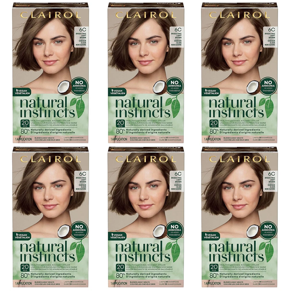 Clairol Natural Instincts Brass Brunettes 6c Light Brown Ammonia