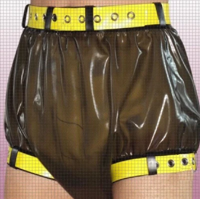 100%Latex Shorts Gummi Club Cosplay Braun Mode Kurze Hose Party Pants 0.4mmS-XXL - Bild 1 von 2