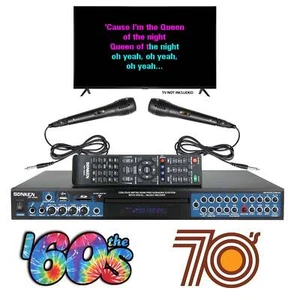 Sonken MP4000 Pro Karaoke Machine + 435 Songs from the 60's & 70's + 2 Wired Mic - Picture 1 of 12