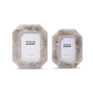 Tozai Set of 2 White Quartz Photo Frames - Picture 1 of 4
