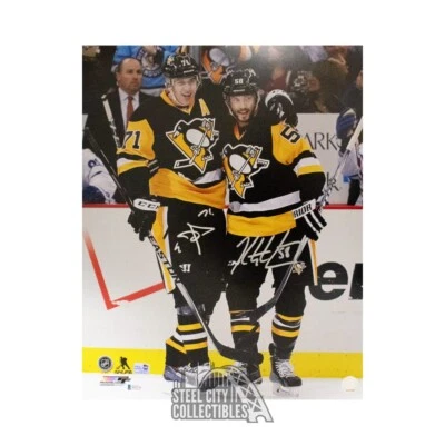 Evgeni Malkin Kris Letang Autographed Pittsburgh Penguins 16x20 Photo - BAS COA - Image 1 of 2