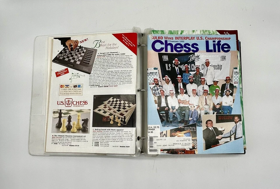 Binder Full Of All 12 1995 CHESS LIFE MAGAZINEs Plus Jan & Feb Of 1996 & More - Image 1 of 4