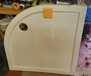 900x900mm Quadrant Stone Shower Tray - White - Picture 1 of 2