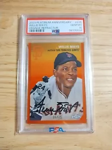 2023 Topps Chrome Platinum Anniversary - Orange Refractor - Willie Mays #16/25 - Picture 1 of 5
