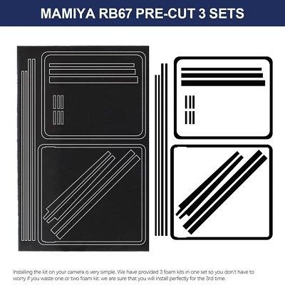PreCut Custom Light Seal Foam Sponge Kits For Mamiya RB67/RB67 Pro/RB67 Pro S US - Image 1 of 4