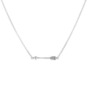 Sterling Silver, Simple Arrow Necklace, Dainty, 925, Petite and Simple Love Arro - Picture 1 of 4