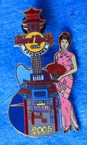 YOKOHAMA ENTRANCE GATE *GEISHA GIRL KIMONO* PAGODA GUITAR Hard Rock Cafe PIN LE - Picture 1 of 1