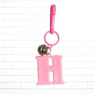 Vtg 80s Bell Charm Letter H Pink Clip-On Alphabet For Plastic Chain Toy Prize *1 - Picture 1 of 11