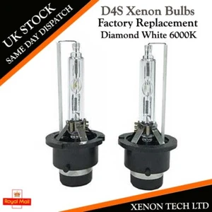 2x D4 D4S D4R Headlight BULBS 6000K PURE BRIGHT WHITE FACTORY REPLACEMENT Pair - Picture 1 of 1
