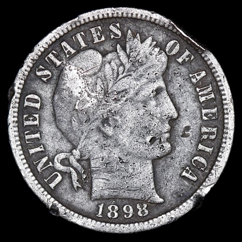 1898-S BARBER DIME ✪ VF VERY FINE DETAILS ✪ 10C SILVER COIN V912 ◢TRUSTED◣ Cover