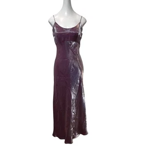 Vintage Hampton Nites Kleid Größe 10 schillernd Abschlussball Slip Maxi lila Y2K 90er USA - Bild 1 von 9