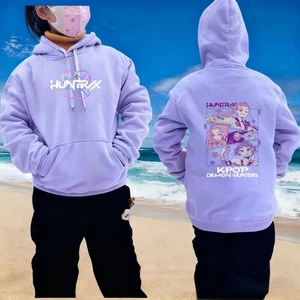 Girls Devil Hunters Hoodie Top Kids KPop Pocket Hoody Sweatshirt Pullover Jumper - Picture 1 of 38