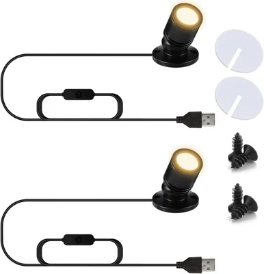 USB Powered Mini Spotlights for Displays 2-Pack – 5V Small LED Spot Lights Indoo - Image 1 of 4